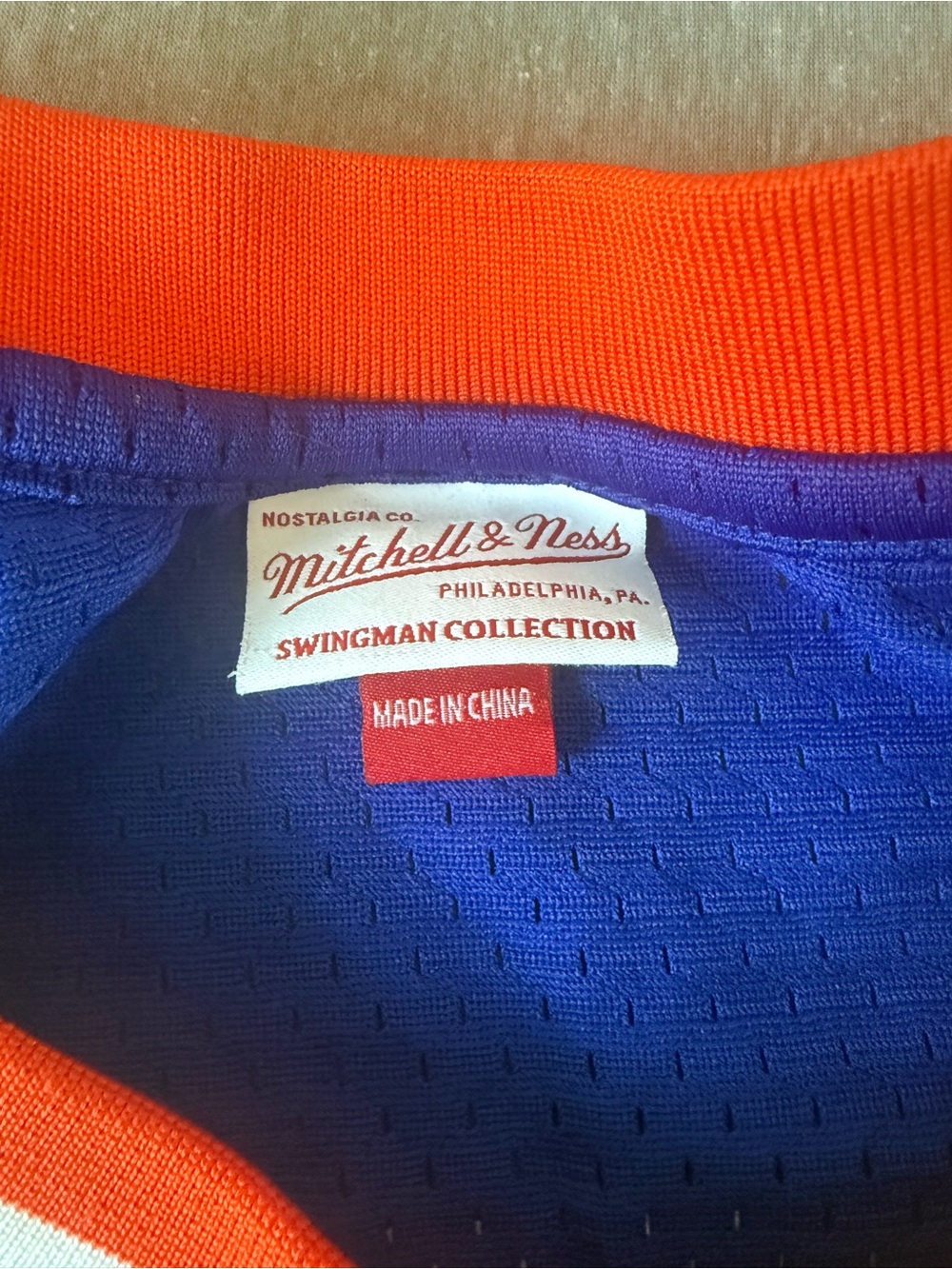 Mitchell & Ness Blue Orange New York #33 Hardwood Classics Jersey - Picture 6 of 8